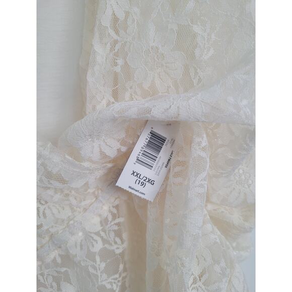 No Boundaries Lace V-Neck Slouchy Wrap Top Size XXL Ivory Boho Festival Dainty - Picture 5 of 10